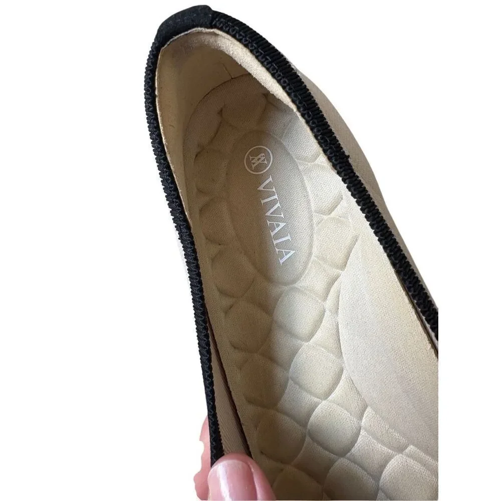 Vivaia Almond-Toe Chunky Heels Julie Pro Cream Black‎ EU 39.5 US 8.5
